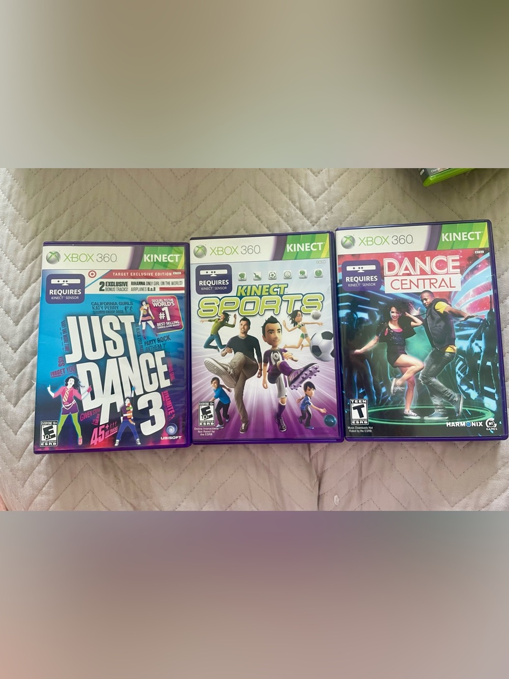 Three Xbox 360 Kinect games